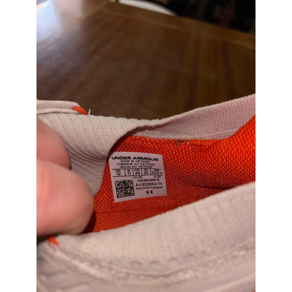 Under Armour Project Rock 3 'Summit White Rogue Orange' (men’s size 12) - Picture 6 of 7